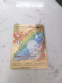 Pokemon TCG Charizard Vmax Gold Plated 074/073 HP 330 Rainbow - Very Rare - Image 1