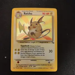 Pokemon 1999 Fossil Raichu 14/62 Unlimited English LP - Image 1