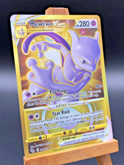 2022 Pokemon TCG Pokemon Go Mewtwo VSTAR Secret Rare Gold 086/078 NM - Image 2