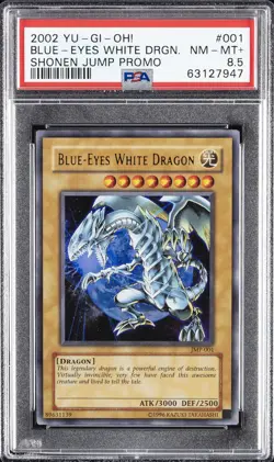 2002 YU-GI-OH! SHONEN JUMP PROMO #001 BLUE-EYES WHITE DRAGON PSA 8.5 - Image 1