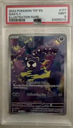 Pokemon 2024 Temporal Forces Gastly Illustration Rare Card 177/162 IR PSA 9 Mint - Image 1
