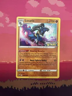 Pokemon Card Lucario SWSH186 Black Star Promo STAMPED Brilliant Stars Near Mint - Image 1