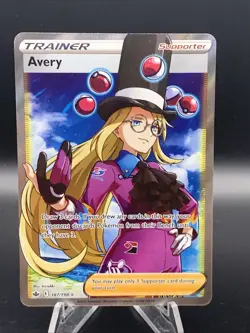 Avery (Full Art) 187/198 Ultra Rare SWSH06: Chilling Reign Pokemon Card NM Holo - Image 1