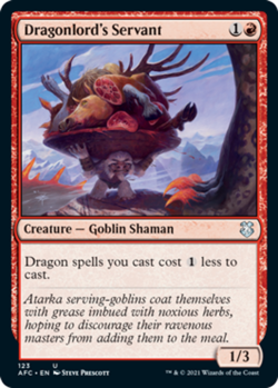 Light Play, English MTG Regular Dragonlord's Servant Commander: Adventures in th - Image 1
