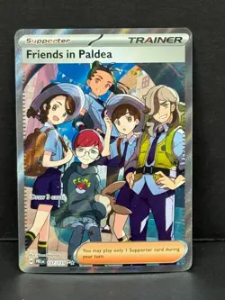 Pokemon Prismatic Evolutions FRIENDS IN PALDEA 137/131 Holo Full Art Trainer! - Image 1