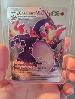 Charizard Vmax Silver Foil Fan Art Vinyl Textured Collector Pokemon HP330 - Image 1