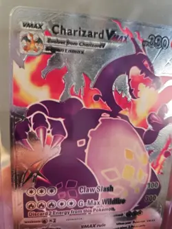 Charizard Vmax Silver Foil Fan Art Vinyl Textured Collector Pokemon HP330 - Image 4