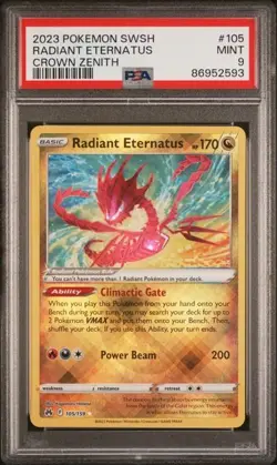2023 Pokemon Crown Zenith Radiant Eternatus HOLO RARE PSA 9 MINT #105 - Image 1