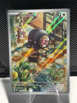 Lechonk Pokemon TCG Sv03: Obsidian Flames Full Art Holo 209/197 - Image 1