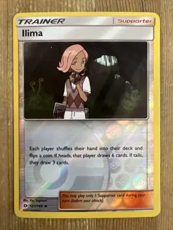 Pokemon TCG Ilima Sun & Moon Base Set 121/149 Reverse Holo Uncommon NM - Image 1