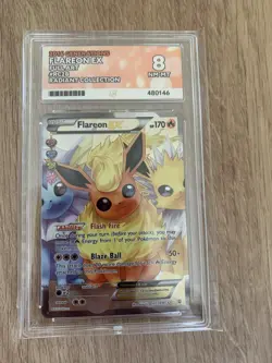 2016 Pokemon XY - Full Art Flareon EX #RC28/RC32 - Graded Ace 8 - Image 1