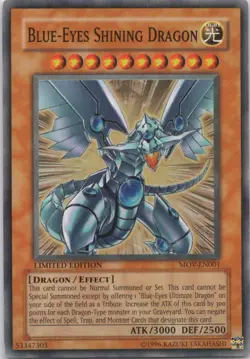 1996 TCG Limited Edition HOLO BLUE-EYES SHINING DRAGON Ultra Rare #MOV-EN001 - Image 1
