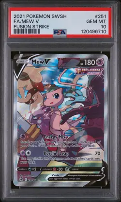 2021 Pokemon SWSH Fusion Strike Mew V #251/264 PSA 10 - Image 1