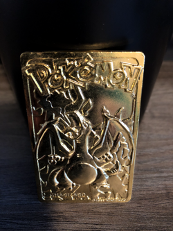 1999 Pokemon 23K Gold Plated Trading Card Charizard Vintage Back Case - Image 1