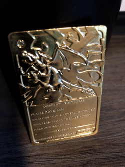 1999 Pokemon 23K Gold Plated Trading Card Charizard Vintage Back Case - Image 2