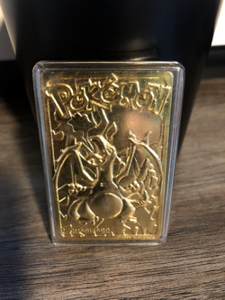 1999 Pokemon 23K Gold Plated Trading Card Charizard Vintage Back Case - Image 3