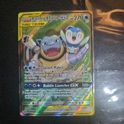 Blastoise & Piplup GX Alternate Art 215/236 Cosmic Eclipse Pokemon TCG NM - Image 2