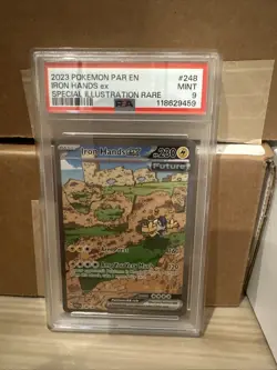 2023 POKEMON PAR EN-PARADOX RIFT SPECIAL ILLUSTRATION RARE IRON HANDS EX PSA 9 - Image 1