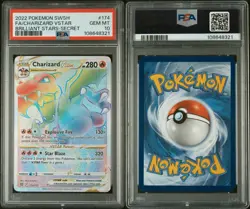 2022 Pokemon SWSH FA/CHARIZARD VSTAR Brilliant Stars - Secret Gem MT PSA 10 - Image 3
