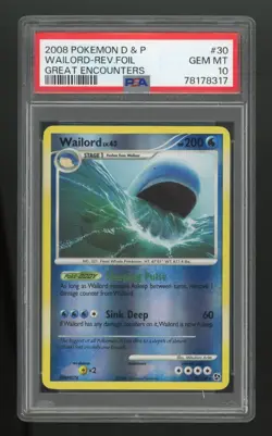 Pop 9 - PSA 10 Wailord #30 Pokemon D&P Great Encounters - Reverse Holo - Image 1