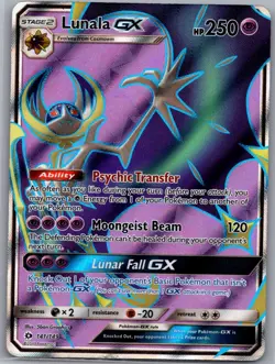 Lunala GX (Full Art) 141/149 SM Base Set - Pokemon Card - Creased - Image 1