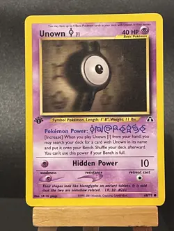 Pokemon Card Unown I 1st Edition 68/75 Common Neo Discovery WOTC LP - Image 1