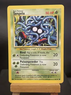 Pokemon Card Tangela 66/102 Base Set 4TH PRINT WOTC Near Mint - Image 1