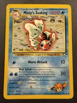 Pokemon TCG Misty's Seaking Gym Heroes Card 55/132 Unlimited Uncommon - Image 1