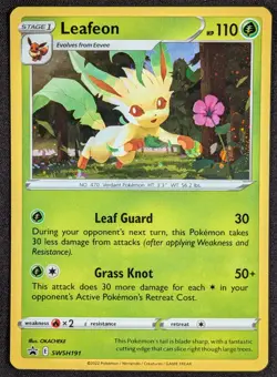 Leafeon 2022 Black Star Promo Cosmos Holo Pokemon Card SWSH191 (NM) - Image 1