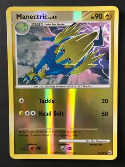 Manectric 44/99 Platinum Arceus REVERSE HOLO RARE Shiny Pokemon Card Excellent - Image 1
