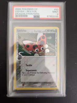 Ledyba 53/101 Reverse Holographic Pokemon Card Ex Dragon Frontiers PSA 9 - Image 1