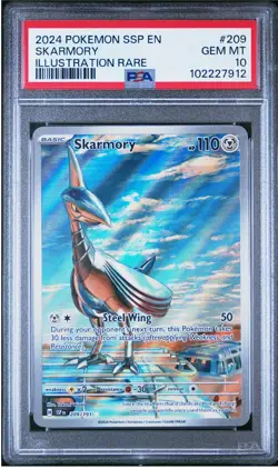 2024 Pokemon SSP Skarmory Illustration Rare PSA 10 Gem Mint #209 - Image 1