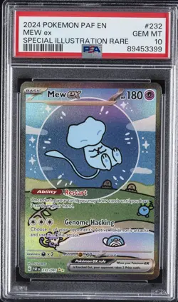 2024 POKEMON PAF EN-PALDEAN FATES SPECIAL ILLUSTRATION RARE #232 MEW EX PSA 10 - Image 1