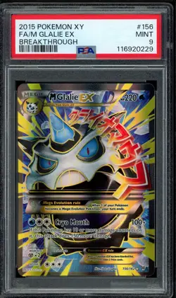 2015 PSA 9 Pokemon XY Breakthrough Mega M Glalie EX 156/162 Full Art Mint - Image 1