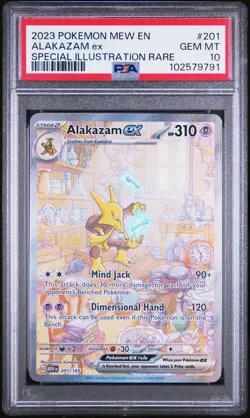 2023 POKEMON MEW EN-151 SPECIAL ILLUSTRATION RARE #201 ALAKAZAM EX PSA 10 - Image 1