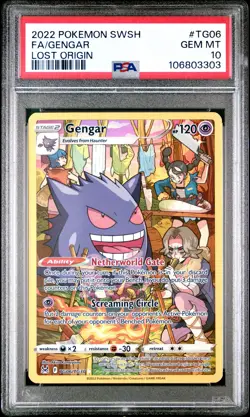 2022 POKEMON SWORD & SHIELD LOST ORIGIN #TG06 FULL ART/GENGAR PSA 10 - Image 1