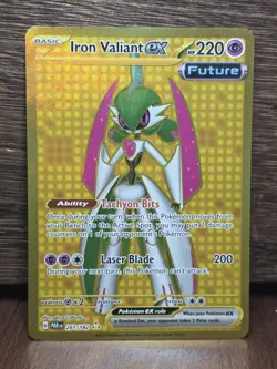Pokemon TCG: S&V Paradox Rift - Iron Valiant ex HR 261/182 - NM+ - Image 1