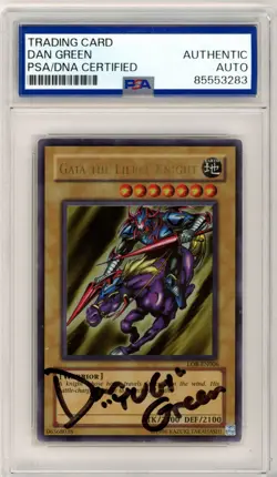 PSA Signed Dan Green Gaia The Fierce Knight LOB-EN006 Legend of Blue Eyes WD - Image 1