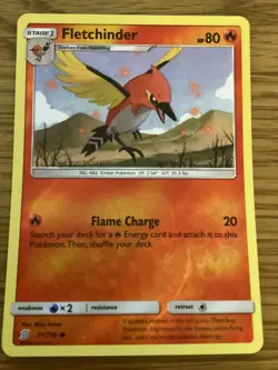 Fletchinder Pokemon Card 31/236 Reverse Holo- Used -Sun & Moon-Unified Minds - Image 1