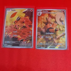 Pokemon English White Flare IR Tepig and Pignite 2 card lot - Image 1