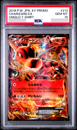 PSA 10 Charizard EX 213/XY-P UNIQLO T-Shirt Promo 2016 Japanese Pokemon Card - Image 1