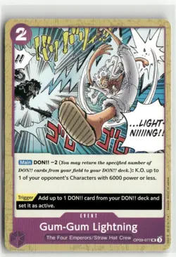 Gum-Gum Lightning OP09-077 UC Emperors in the New World One Piece Card Game - Image 1