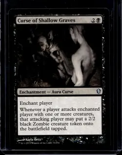 MTG magic cards 1x Curse of Shallow Graves Commander 2013 Light Play, English - Image 1