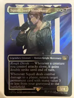 MTG Squall, SeeD Mercenary Surge Foil Borderless NM/M English Final Fantasy 0547 - Image 1