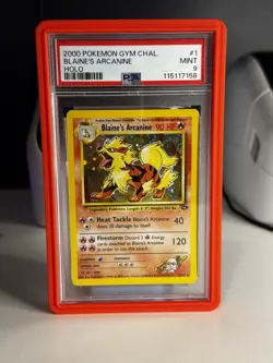 Blaine’s Arcanine 1/132 PSA 9 Unlimited POKEMON TCG Gym Challenge (2000) - Image 1