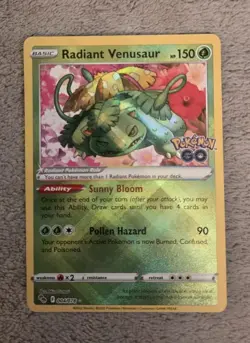 Pokemon TCG Radiant Venusaur Holo Card Pokemon Go 004/078 - Image 1