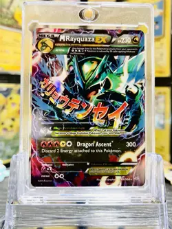 M Rayquaza EX 61/108 Rare Holo Pokemon Card Good Condition Never Played - Image 1