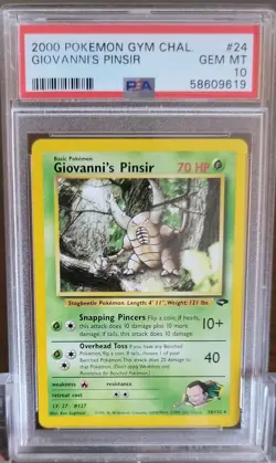 PSA 10 Giovanni’s Pinsir Gym Challenge 24/132 English Vintage Pokemon card Rare - Image 1