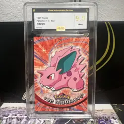 💥 Nidorano Pokemon - TV Animation Edition Topps Vintage 1999 Black Logo # 32 - Image 1