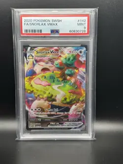 2020 POKEMON SWORD & SHIELD #142 FULL ART/SNORLAX VMAX PSA 9 - Image 1